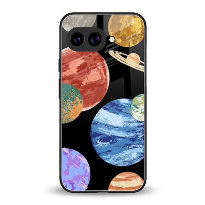 Planet Parade back phone cover | glass case for google pixel 10a