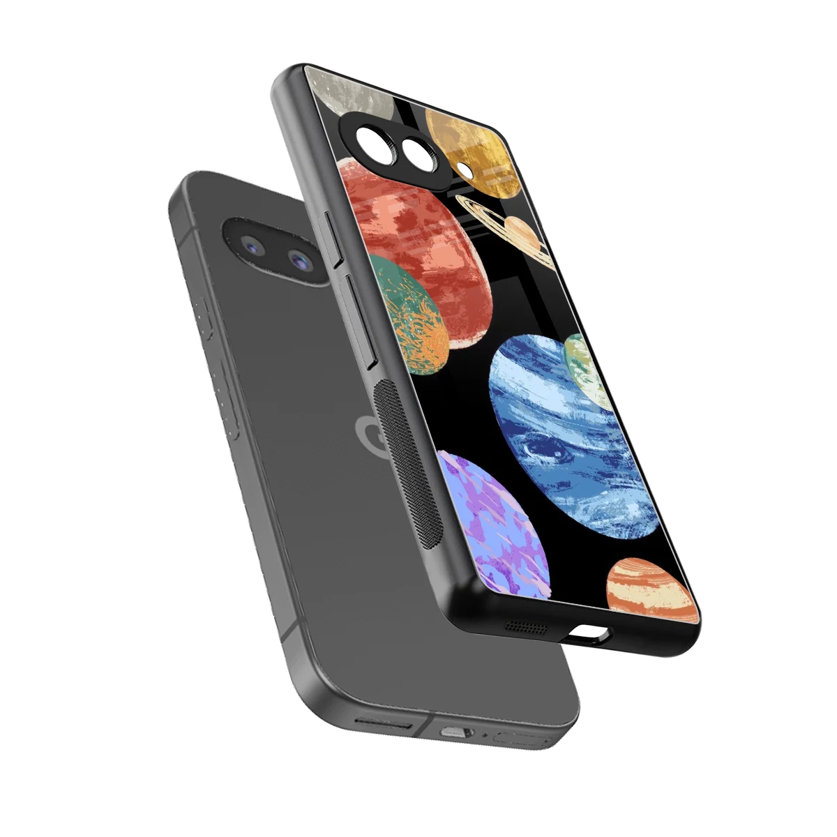 Planet Parade sleek google pixel 10a cover with tempered glass back and TPU edges