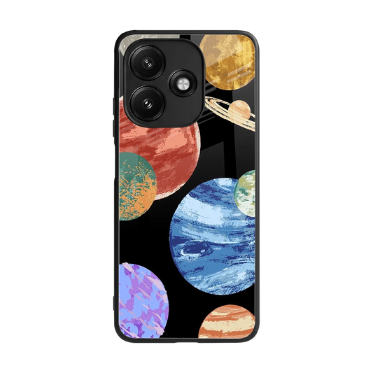 Planet Parade back phone cover | glass case for redmi 12 5g