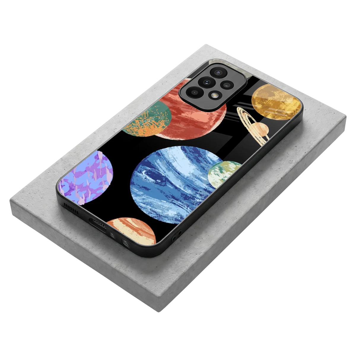 Planet Parade stylish phone case for samsung galaxy a23 | glossy glass and slim fit