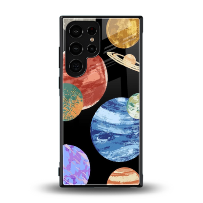 Planet Parade back phone cover | glass case for samsung galaxy s23 ultra