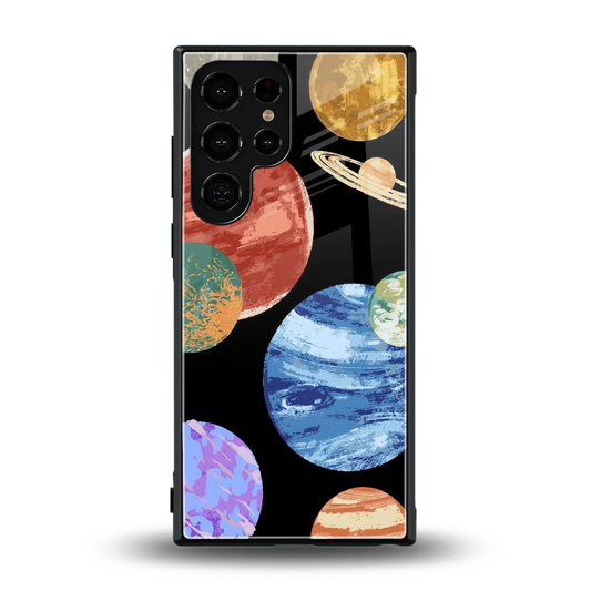 Planet Parade back phone cover | glass case for samsung galaxy s23 ultra