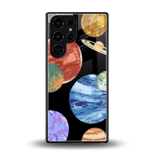Planet Parade back phone cover | glass case for samsung galaxy s25 ultra