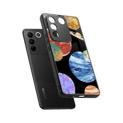Planet Parade sleek vivo v27 5g cover with tempered glass back and TPU edges