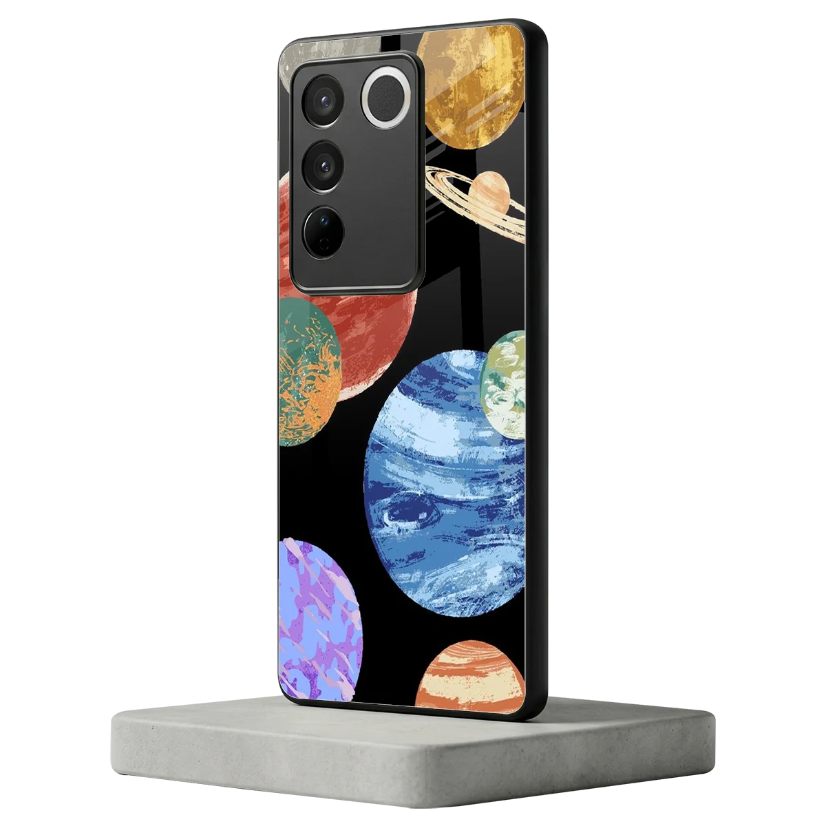Planet Parade vivo v27 5g mobile cover | shockproof glass phone case