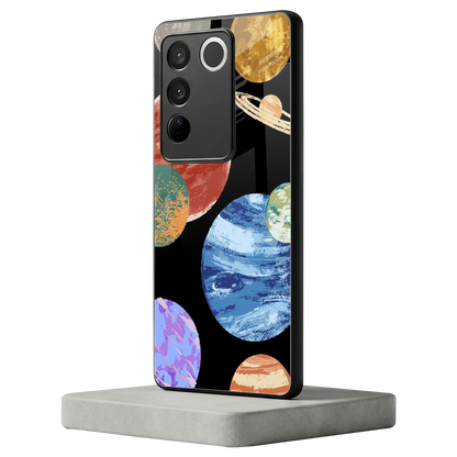 Planet Parade vivo v27 5g mobile cover | shockproof glass phone case