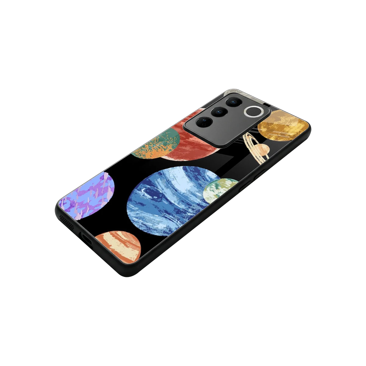 Planet Parade stylish phone case for vivo v27 5g | glossy glass and slim fit
