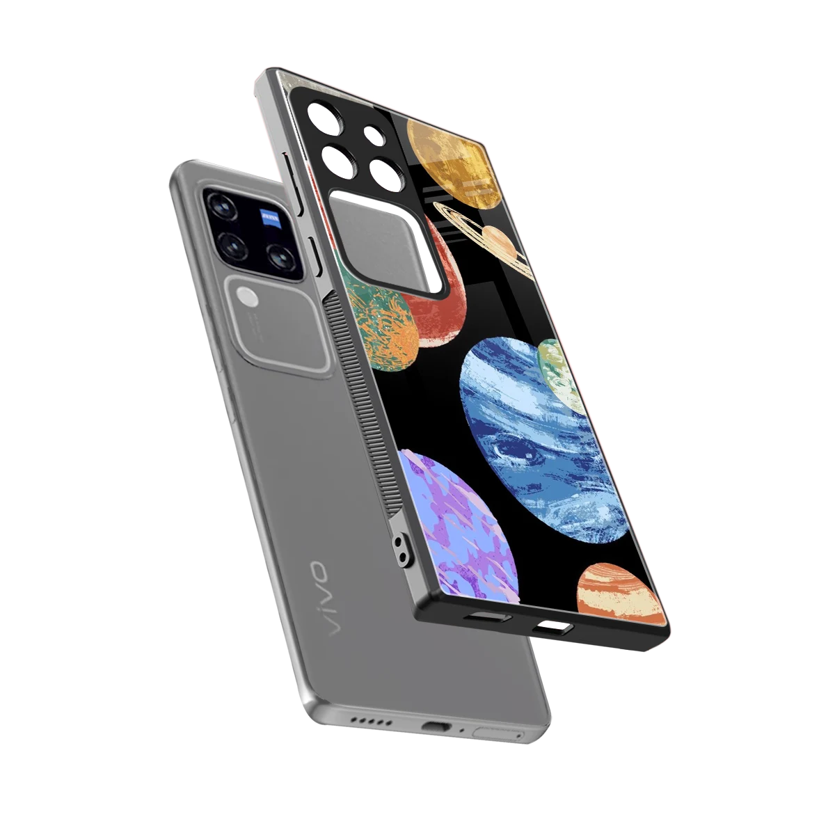 Planet Parade sleekvivo v30 pro cover with tempered glass back and TPU edges