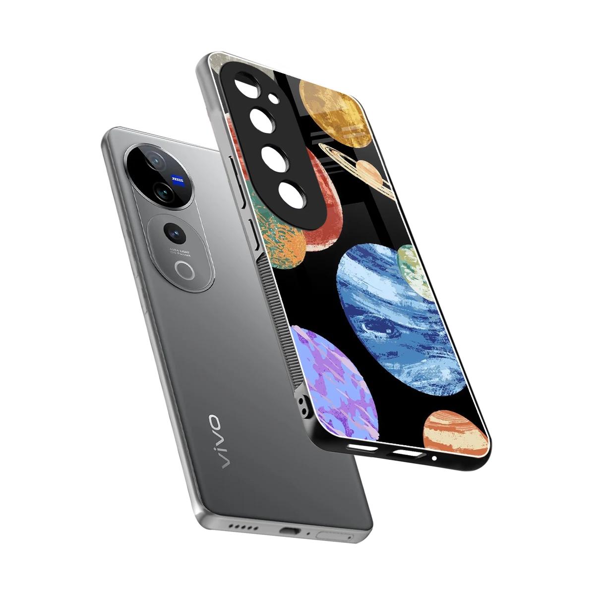 Planet Parade sleek vivo v40 pro cover with tempered glass back and TPU edges
