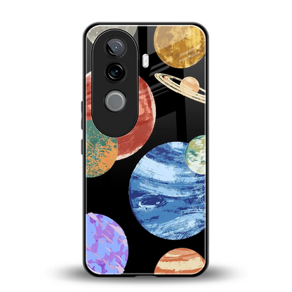 Planet Parade back phone cover | glass case for vivo v40e