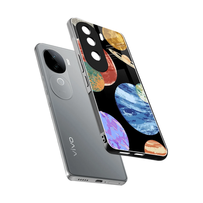 Planet Parade sleek vivo v40e cover with tempered glass back and TPU edges