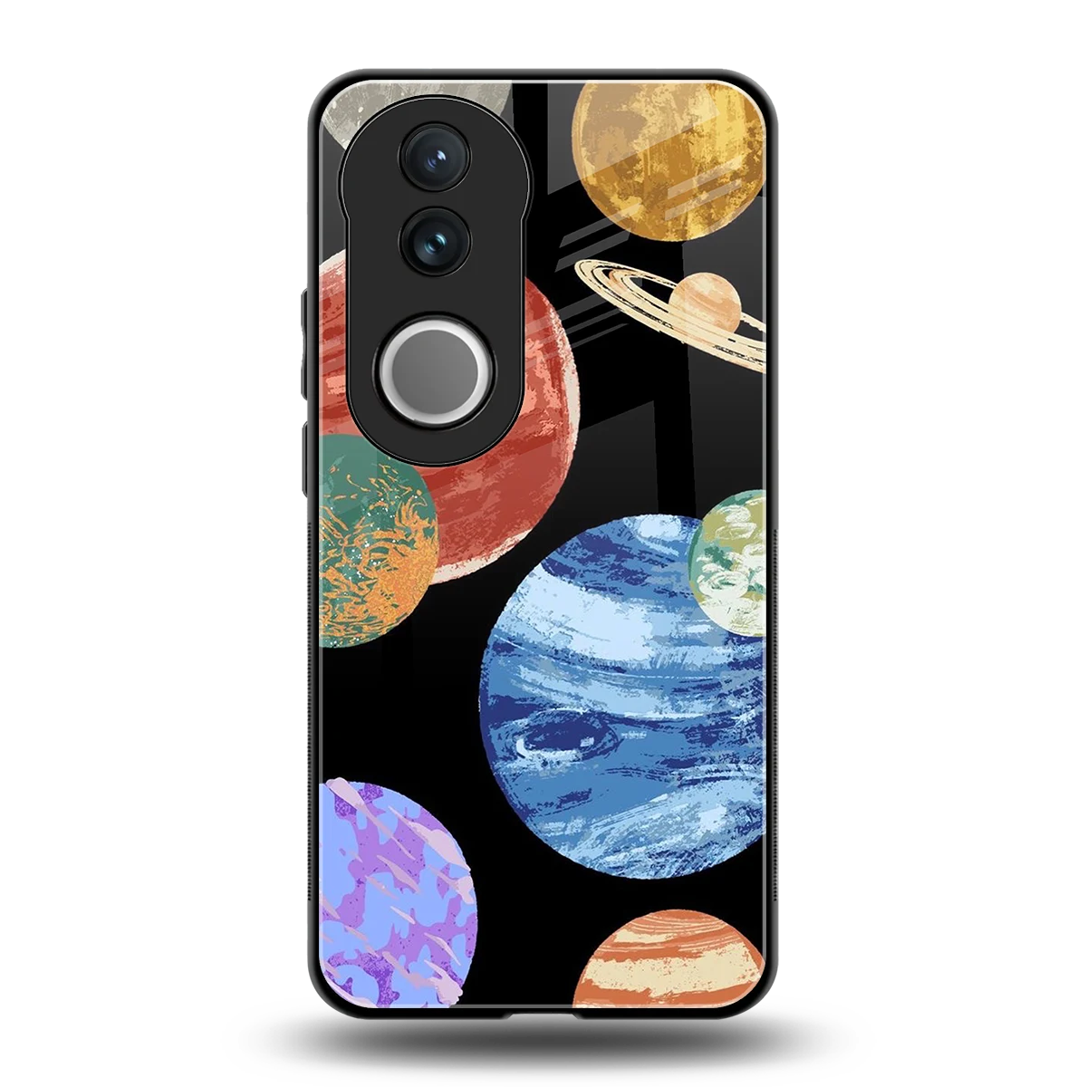 Planet Parade back phone cover | glass case for vivo v50