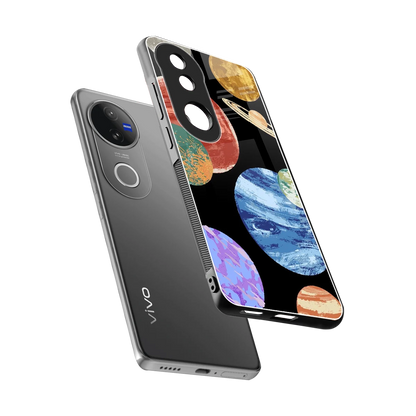 Planet Parade sleek vivo v50 cover with tempered glass back and TPU edges