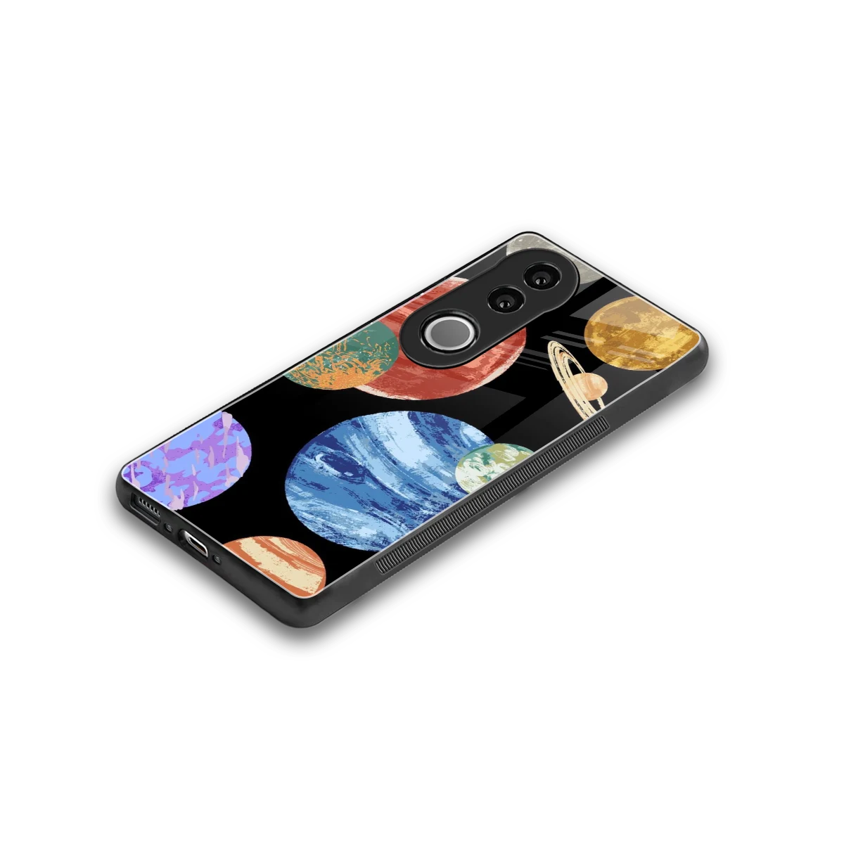Planet Parade stylish phone case for vivo v50 | glossy glass and slim fit