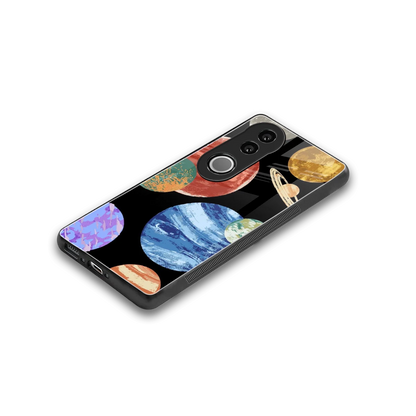 Planet Parade stylish phone case for vivo v50 | glossy glass and slim fit