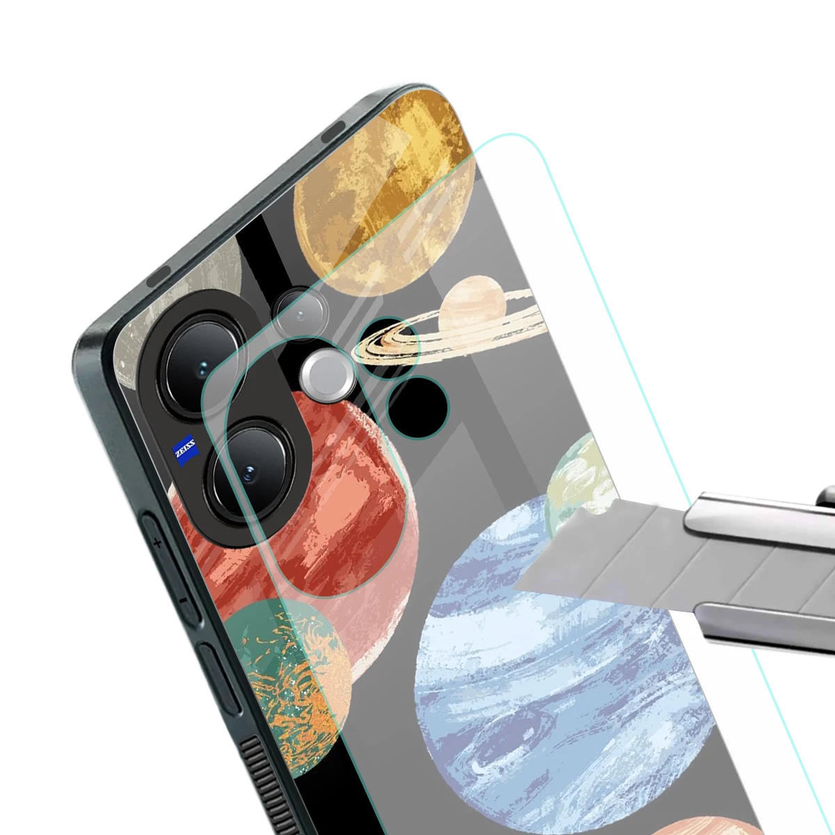 Planet Parade stylish phone case for vivo v60 | glossy glass and slim fit