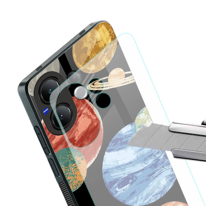 Planet Parade stylish phone case for vivo v60 | glossy glass and slim fit