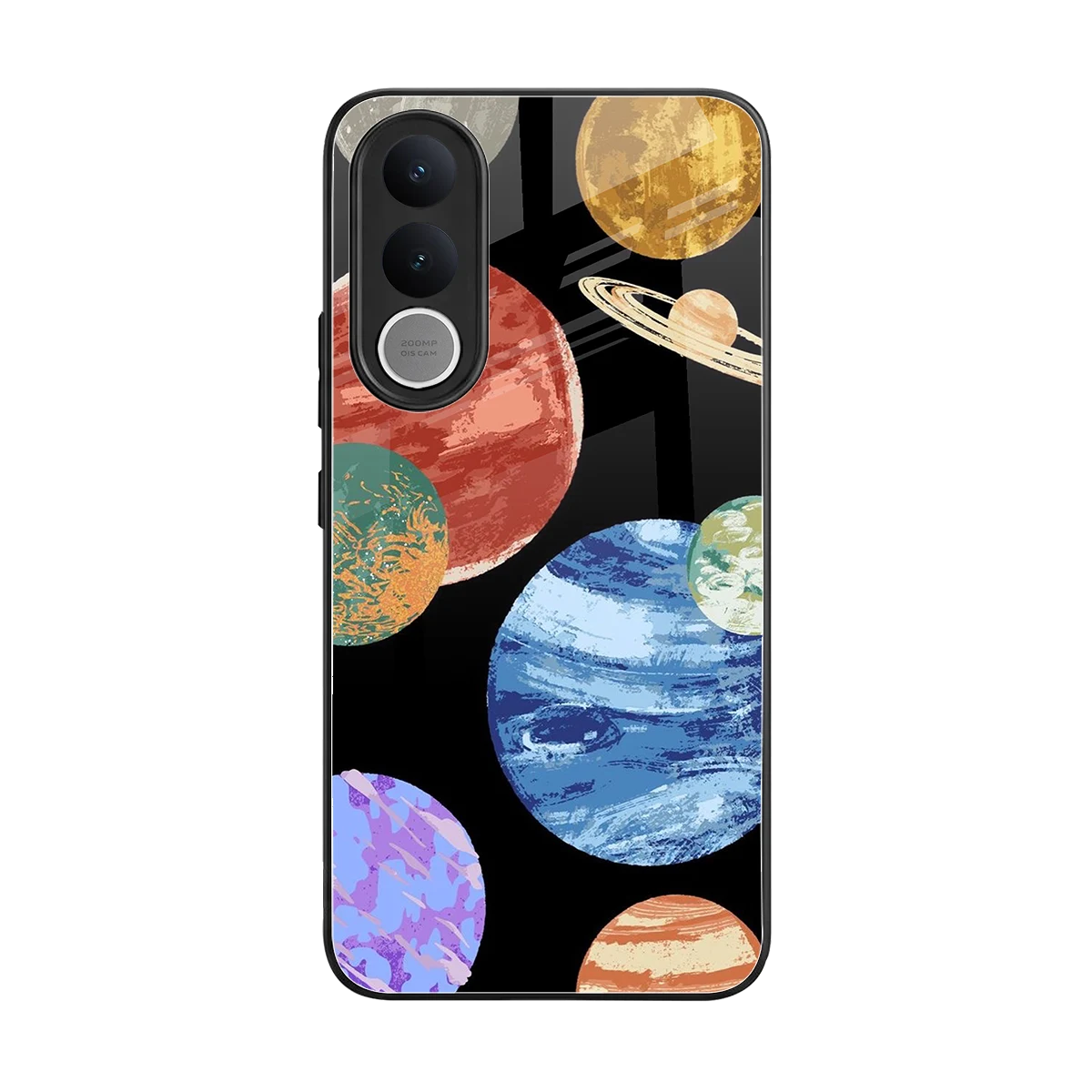 Planet Parade back phone cover | glass case for vivo v70 fe