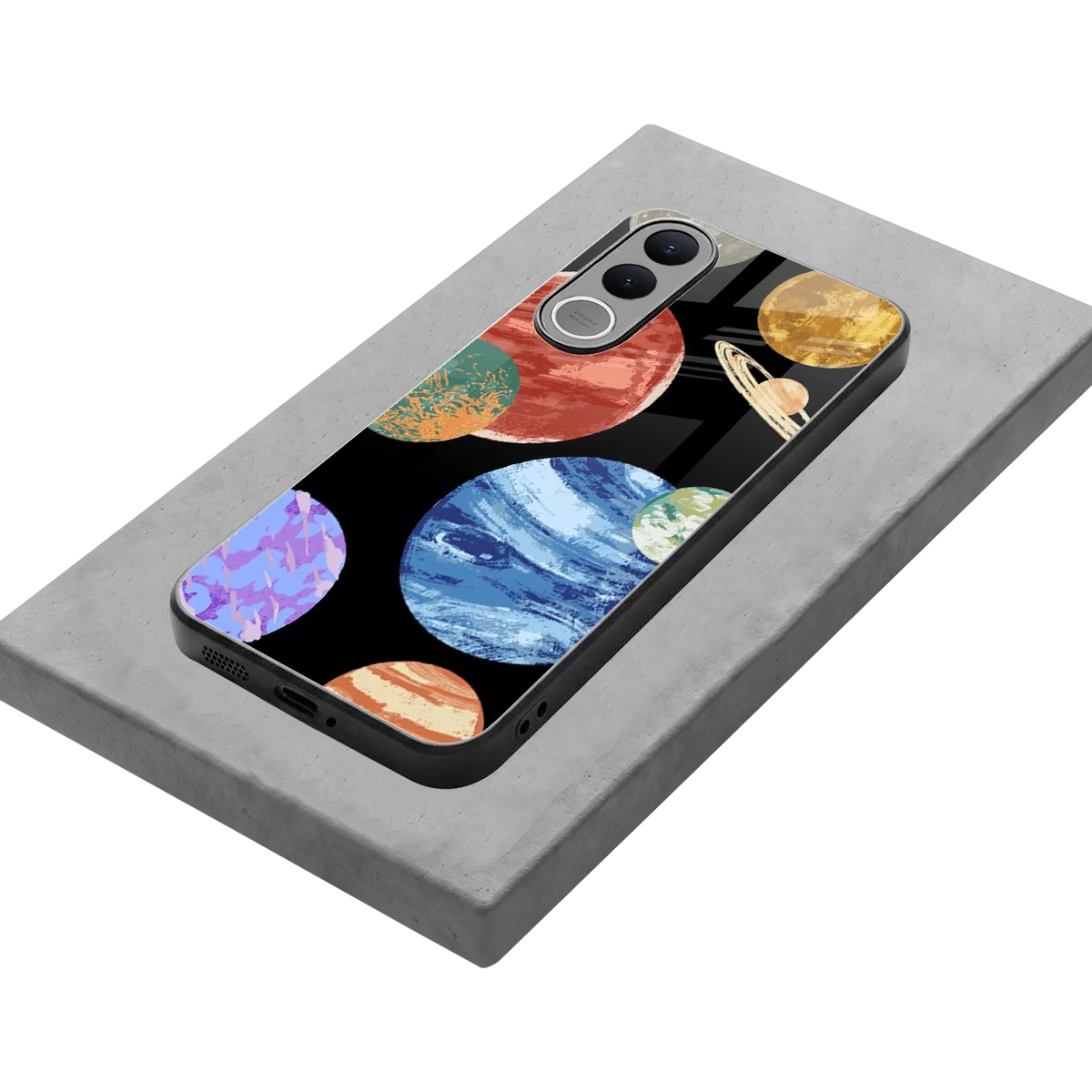 Planet Parade stylish phone case for vivo v70 fe | glossy glass and slim fit