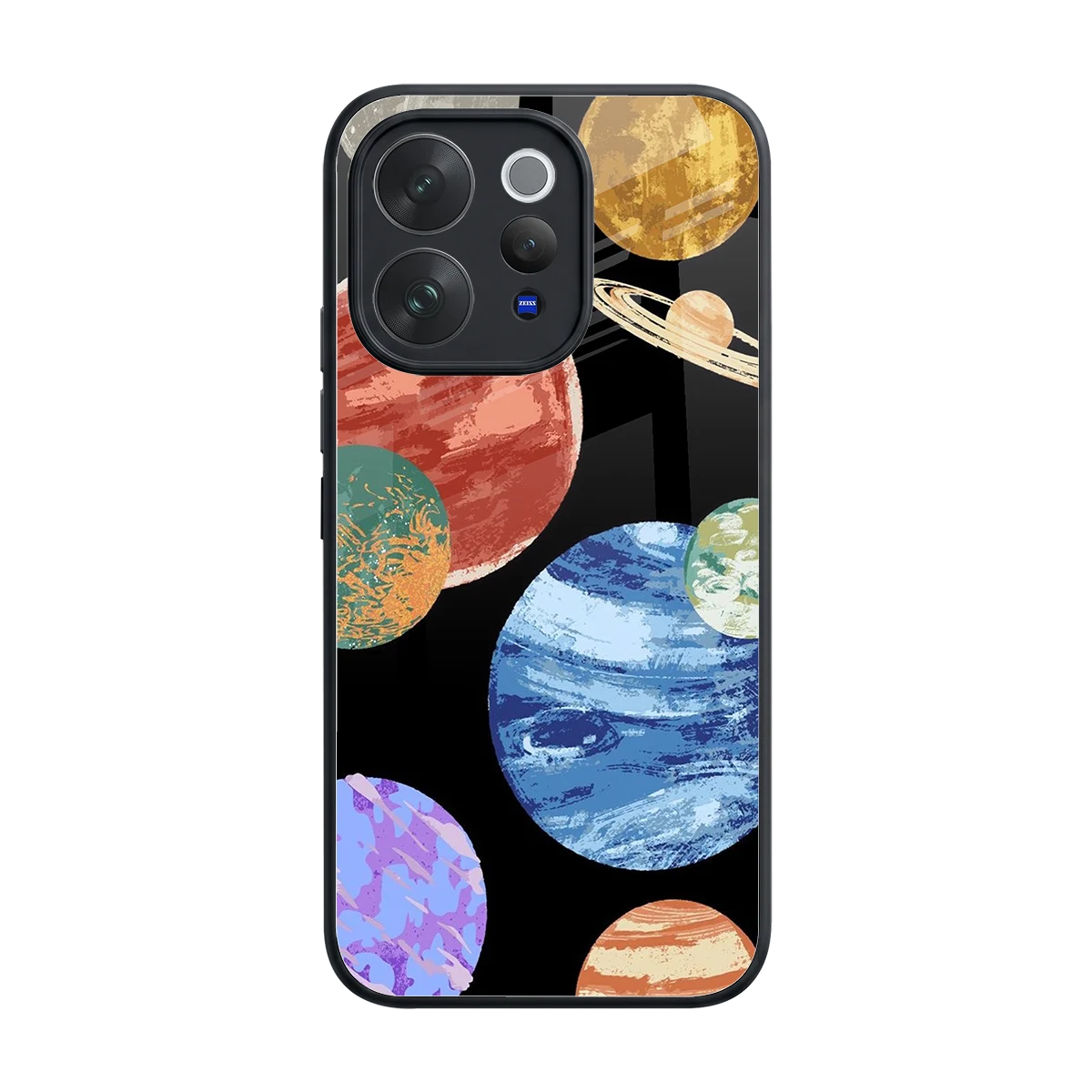 Planet Parade back phone cover | glass case for vivo v70 elite
