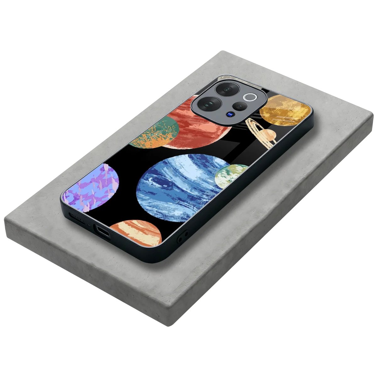 Planet Parade stylish phone case for vivo v70 elite | glossy glass and slim fit