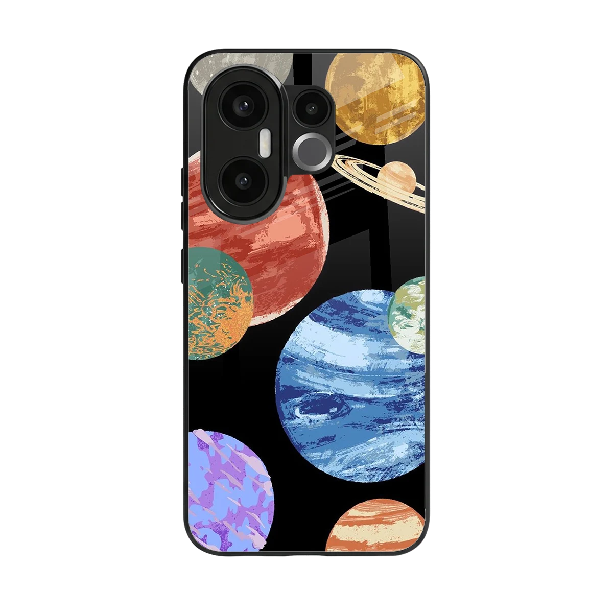 Planet Parade back phone cover | glass case for vivo x200 fe