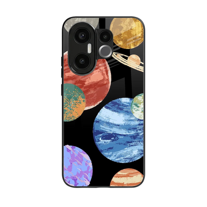 Planet Parade back phone cover | glass case for vivo x200 fe