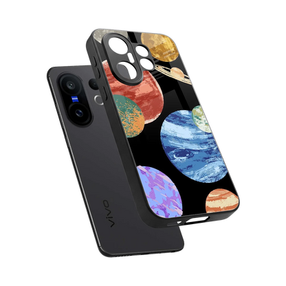 Planet Parade sleek vivo x200 fe cover with tempered glass back and TPU edges