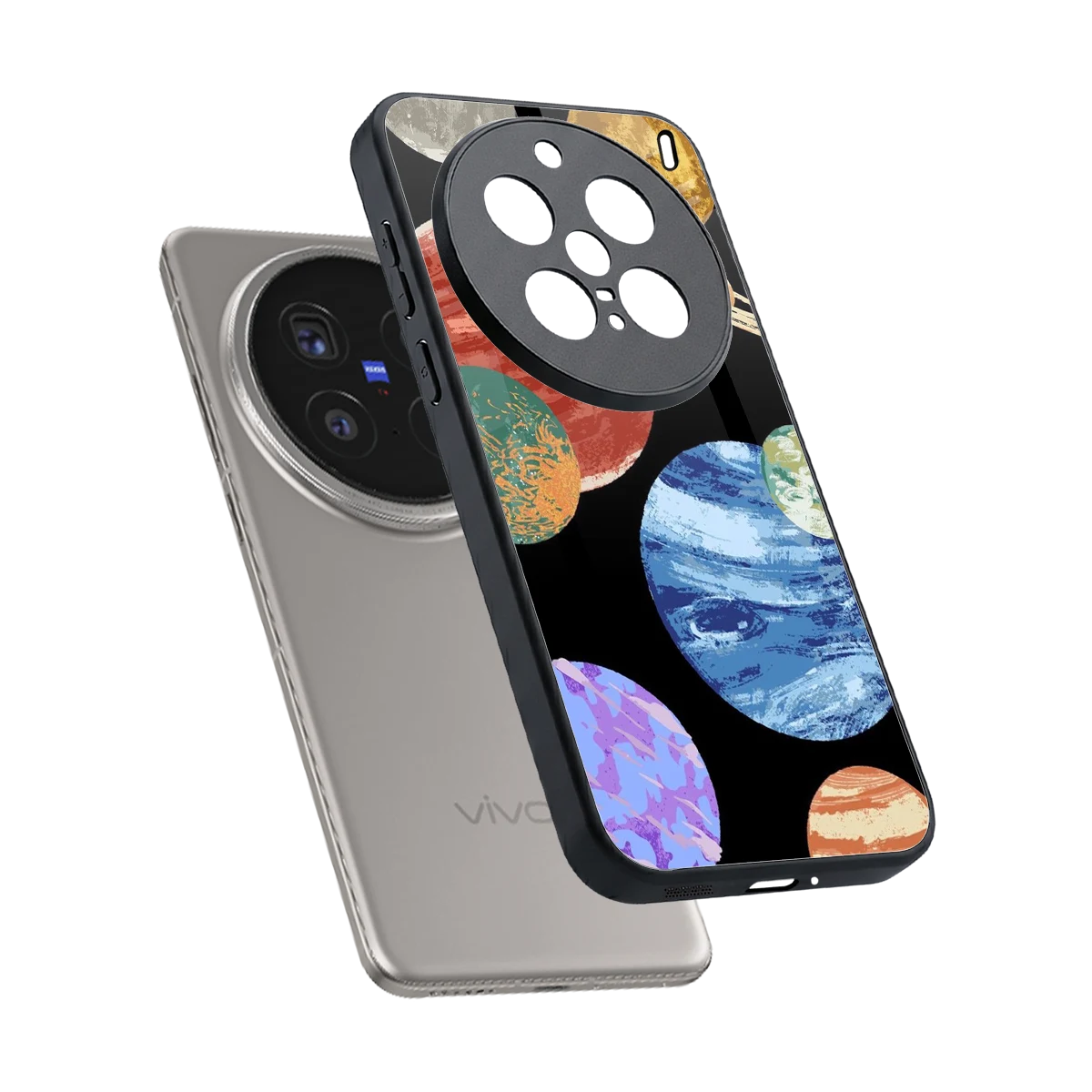 Planet Parade sleek vivo x200 pro cover with tempered glass back and TPU edges