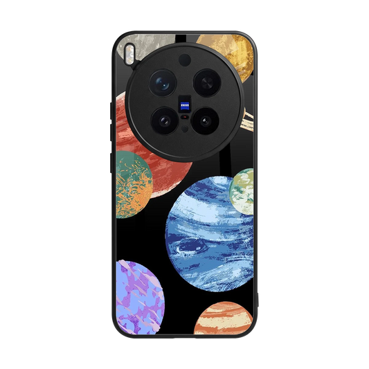 Planet Parade back phone cover | glass case for vivo x300 pro