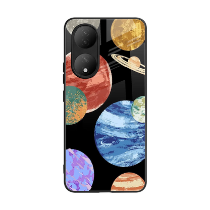 Planet Parade back phone cover | glass case for Vivo-y100