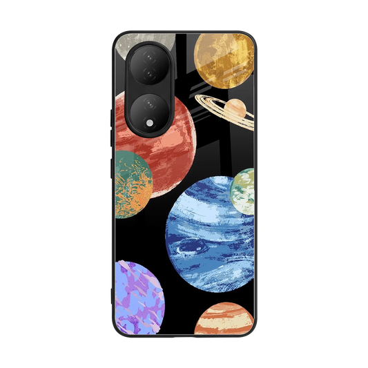 Planet Parade back phone cover | glass case for Vivo-y100