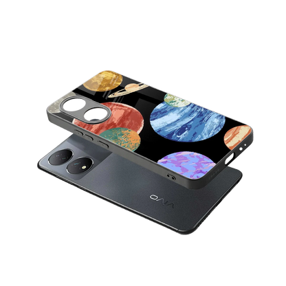Planet Parade sleek Vivo-y100 cover with tempered glass back and TPU edges