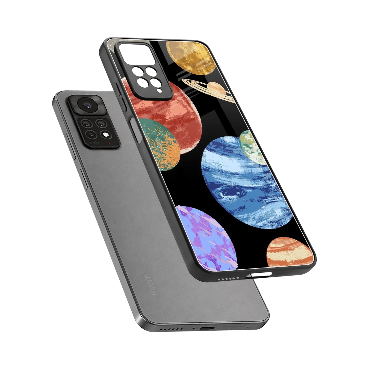 Planet Parade sleek redmi note 11 pro cover with tempered glass back and TPU edges