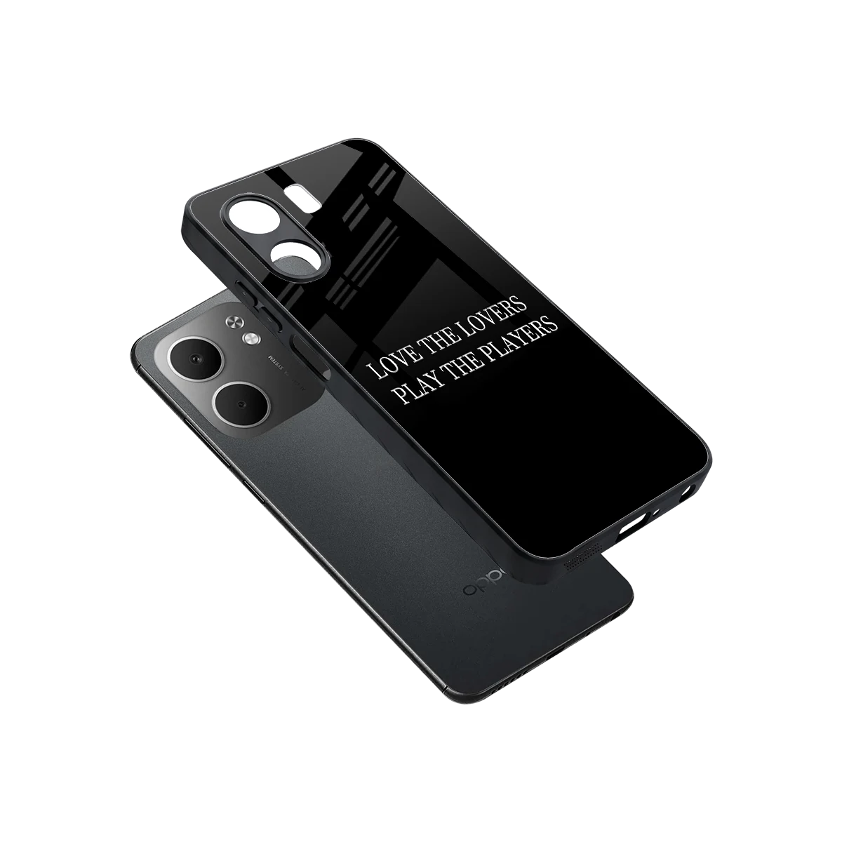 Playbook sleek oppo a5x 5g cover with tempered glass back and TPU edges