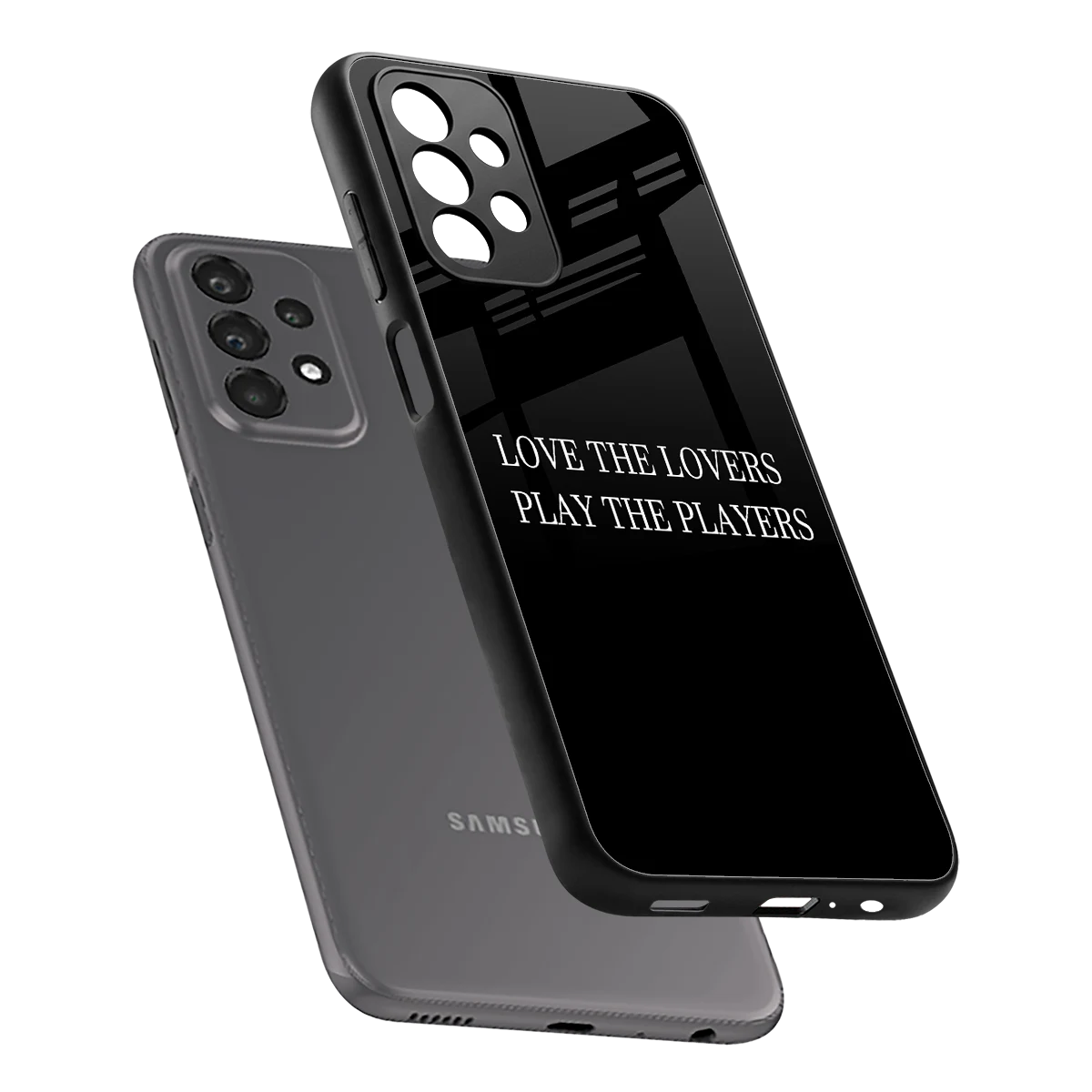 Playbook sleek samsung galaxy a23 cover with tempered glass back and TPU edges