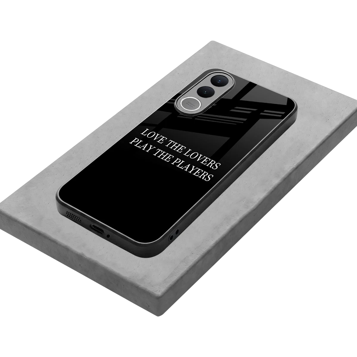 Playbook stylish phone case for vivo v70 fe | glossy glass and slim fit