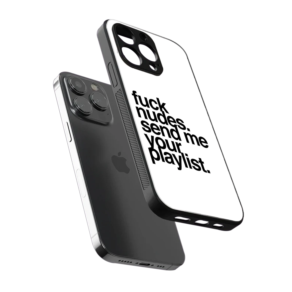 Playlist sleek iphone 13 pro cover with tempered glass back and TPU edges
