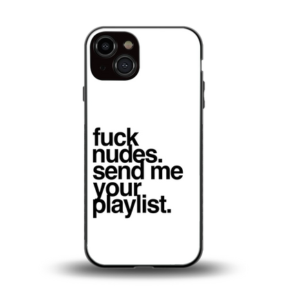 Playlist back phone cover | glass case for iphone 14