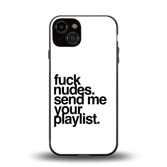 Playlist back phone cover | glass case for iphone 14