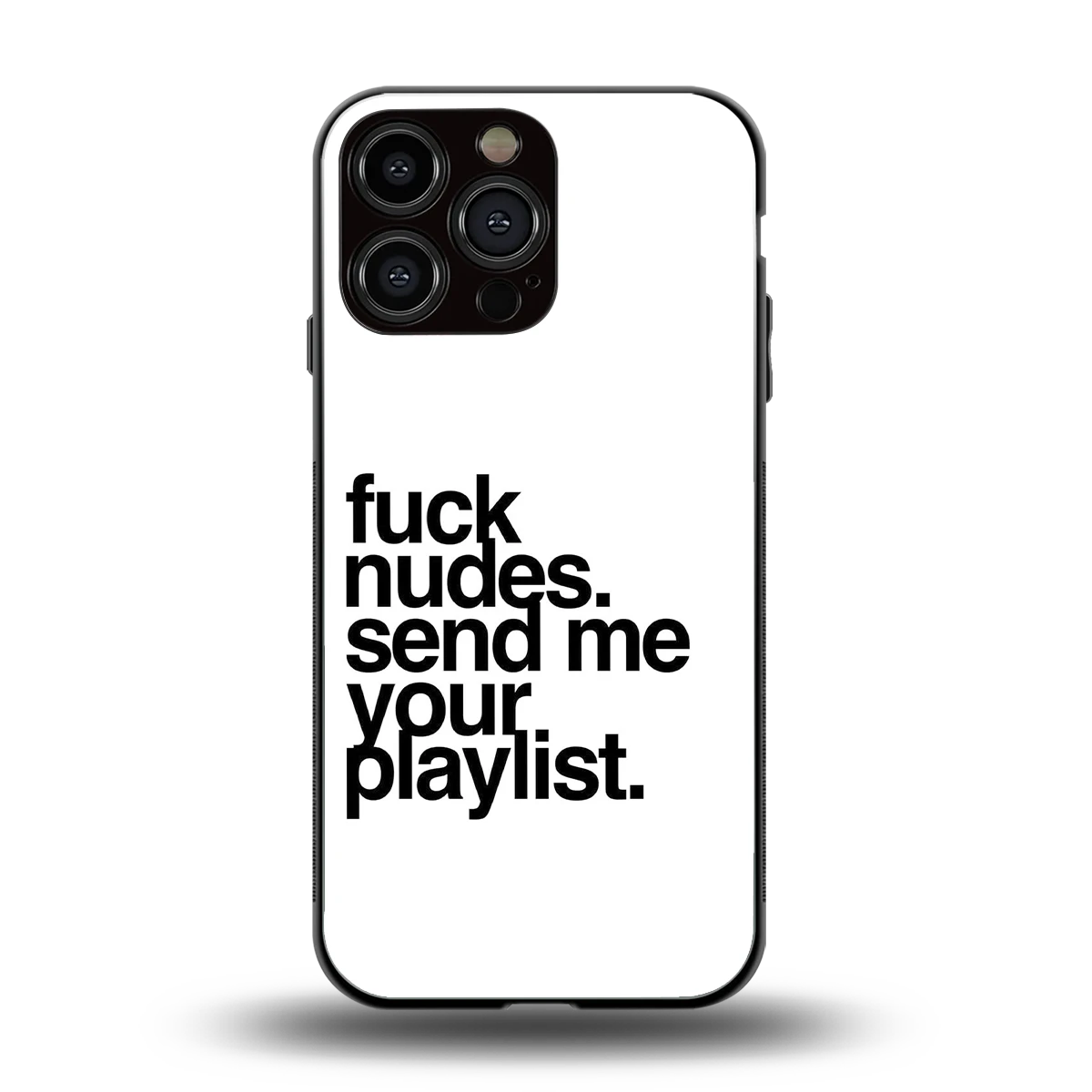 Playlist back phone cover | glass case for iphone 15 pro max
