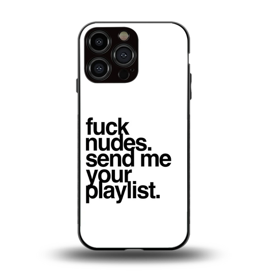 Playlist back phone cover | glass case for iphone 15 pro max