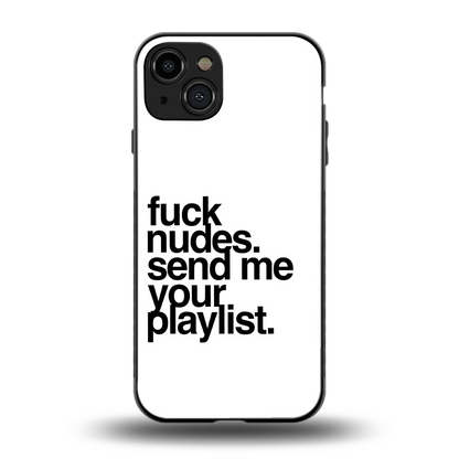 Playlist back phone cover | glass case for iphone 15