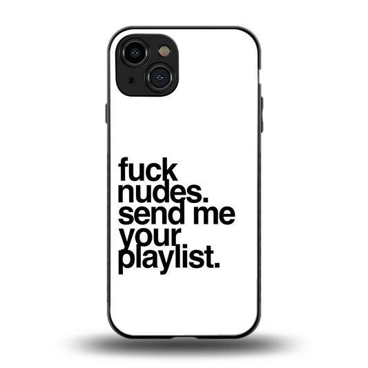Playlist back phone cover | glass case for iphone 15