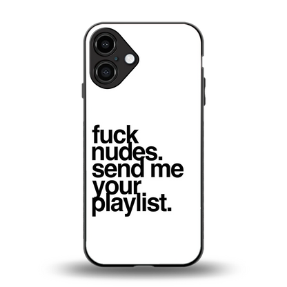 Playlist back phone cover | glass case for iphone 16 plus