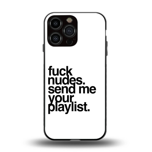 Playlist back phone cover | glass case for iphone 16 pro max