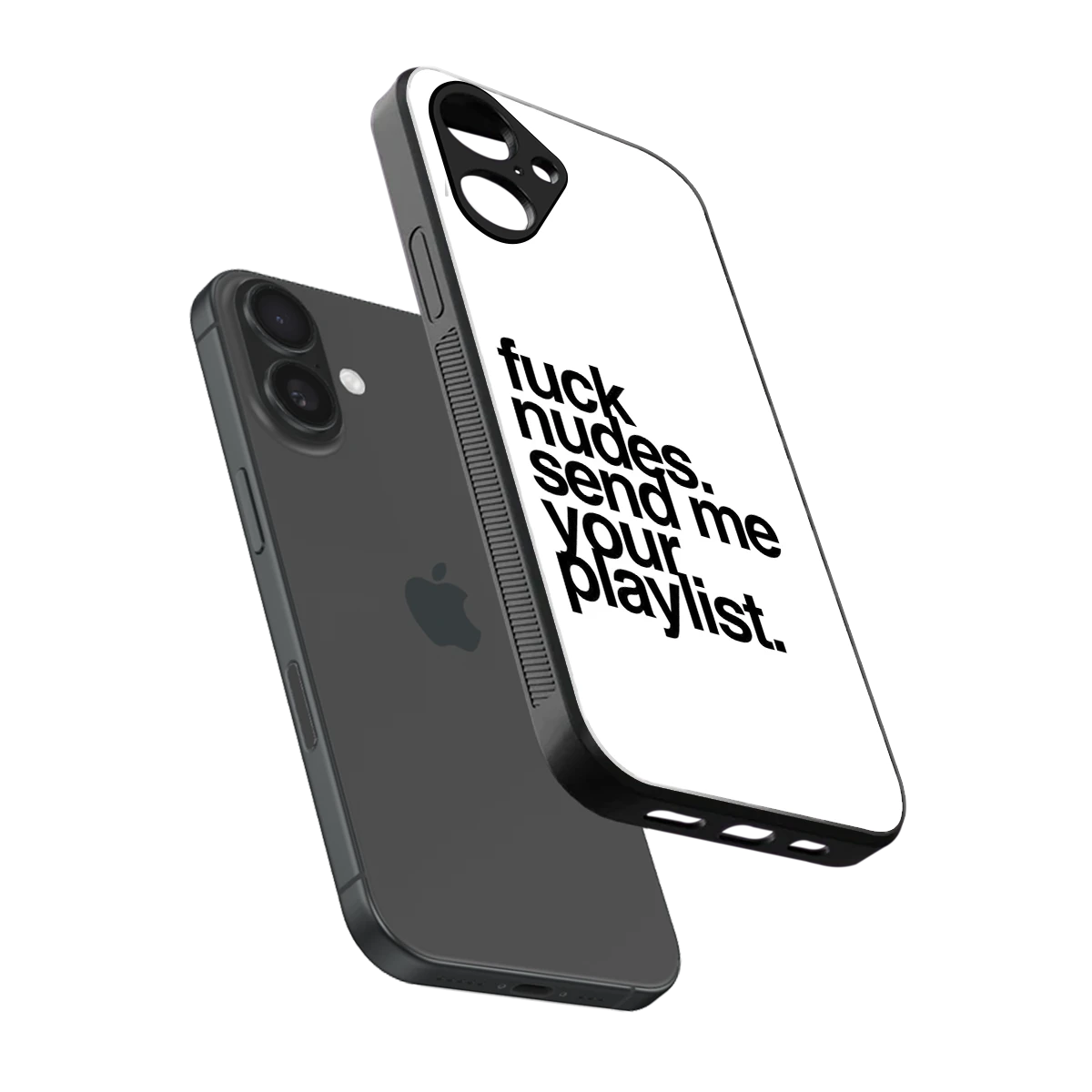 Playlist sleek iPhone 16 cover with tempered glass back and TPU edges