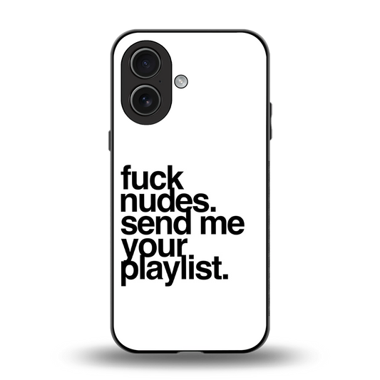 Playlist back phone cover | glass case for iphone 17