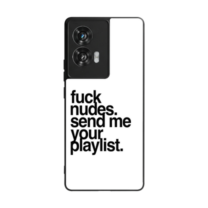 Playlist back phone cover | glass case for motorola edge 50 fusion