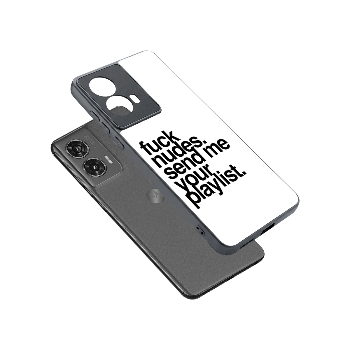 Playlist sleek motorola edge 50 fusion cover with tempered glass back and TPU edges